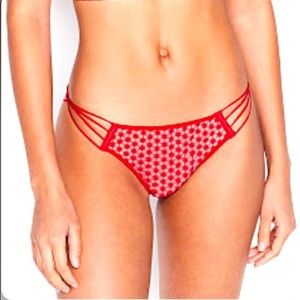 Victoria’s Secret Starburst Tanga Panty -Red NWT $29 Size Medium